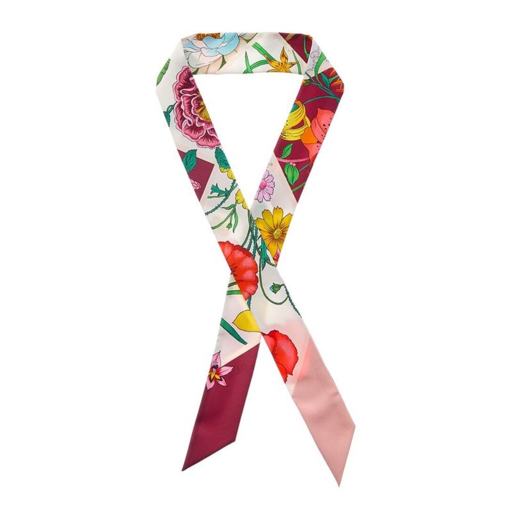 Gucci Printed Silk Neck Bow, Red